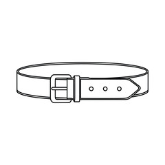 Simple outline drawing of a classic leather belt with a metal buckle