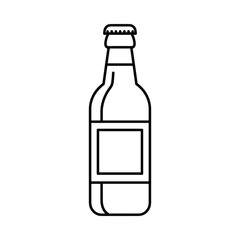 Simple outline drawing of a glass bottle with a label area