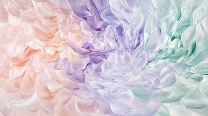 An abstract composition of floating pastel flower petals