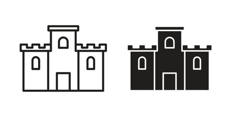 Castle icon symbol. Classic flat and linr style © Zrobac