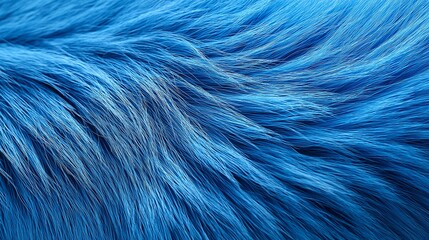 Obraz premium Intensive blaue Fasern in dynamischer Wellenform zeigen natürliche Bewegung mit weicher flauschiger Textur