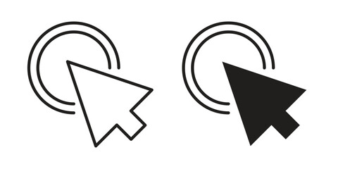 Click icon symbol. Classic flat and linr style