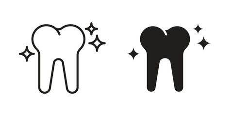 clean tooth icon symbol. Classic flat and linr style