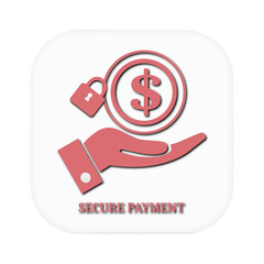 Secure Payment Icon – Glass Effect Dollar Protection Symbol