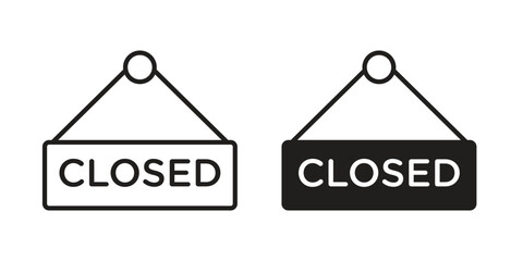Closed sign icon symbol. Classic flat and linr style