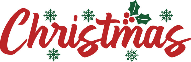Christmas typography clip art design on plain white transparent isolated background for card, shirt, hoodie, sweatshirt, apparel, card, tag, mug, icon, poster or badge