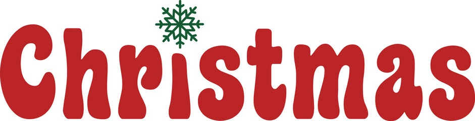 Christmas typography clip art design on plain white transparent isolated background for card, shirt, hoodie, sweatshirt, apparel, card, tag, mug, icon, poster or badge