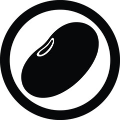 Illustration soy bean seed in circle frame silhouette vector