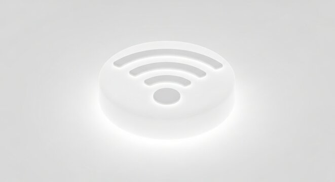 White wifi symbol for network connectivity and communication - Powered by Adobe
