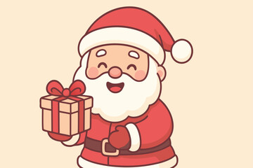 Cute Christmas characters vector illustration featuring Santa Claus, Mrs. Claus, reindeer, snowmen, elves, penguins, polar bears, and gingerbread men.