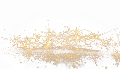 shiny golden glowing sparkles isolated on transparent background, png