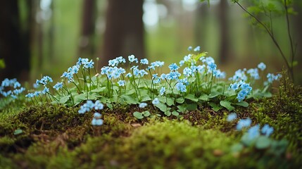 A delicate arrangement of pastel blue forget-me-nots