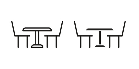 Dinner table icon symbol. Classic flat and linr style