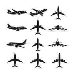 airplane silhouettes illustrating flight and travel concepts