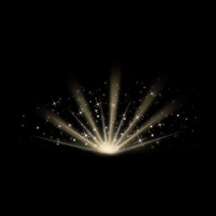 Golden rays emanating from below, creating a celestial and enchanting atmosphere design.