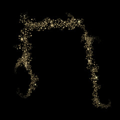 Golden shimmering particles elegantly trace a magical archway against a dark backdrop.