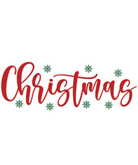Christmas typography clip art design on plain white transparent isolated background for card, shirt, hoodie, sweatshirt, apparel, card, tag, mug, icon, poster or badge