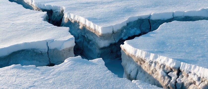 Close-up view of intricate ice cracks on a blue glacier background showcasing natural patterns suitable for designs and wallpapers