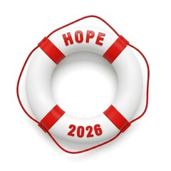 Fototapeta premium Life Preserver with Hope 2026 Message