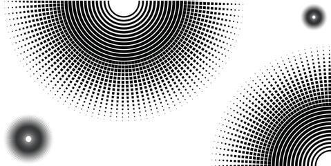 Abstract Halftone Pattern with Concentric Circles and Gradient Dot Effect