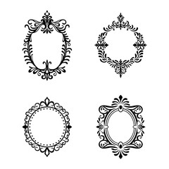 Set of decorative patterns for text decoration, frame, patterns, monogram