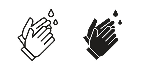 Hand wash icon symbol. Classic flat and linr style