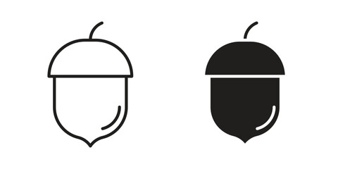 Hazelnut icon symbol. Classic flat and linr style