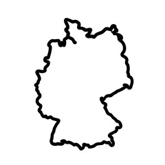 Outline illustration of the map of Germany in a minimalist style
