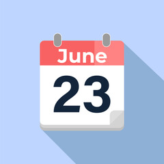 June 23 Vector Calendar
Modern flat color vector calendar with date
