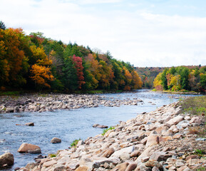 Adirondacks river in fall 