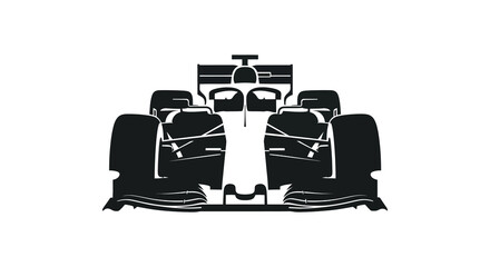 Obraz premium Detailed front view of a formula one racing car showcasing its aerodynamic design silhouette