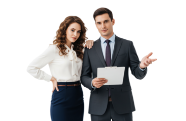 Data privacy officer duo presenting updated data protection policy for staff handbook and internal course materials about General Data Protection Regulation GDPR responsibilities in corporate offices