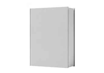 Blank light gray rectangular box or cabinet shown from a slight angle, isolated on transparent background for mockup or design template use