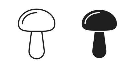 Mushrooms icon symbol. Classic flat and linr style