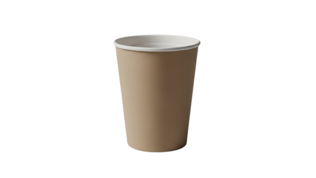 Tall cardboard tube container with white lid isolated on transparent background