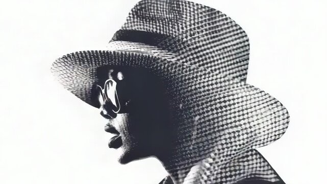 Video A classic portrait of a woman donning a hat, perfect for vintage or nostalgic themes