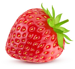 Strawberry fruit, strawberries isolated on transparent background with PNG. Strawberry full macro. Strawberry full macro. No AI