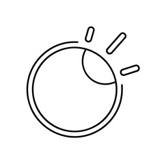 Minimalist line art of a circular emblem with three rays suggesting a stylized sun for a calm and celebratory mood
