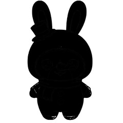 Cute bunny in Christmas snowman costume, cheerful expression, festive holiday theme