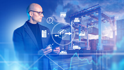 Supply chain analytics specialist oversees container terminal operations, using digital tools to optimize cargo flow, coordinate logistics and improve global transport efficiency.