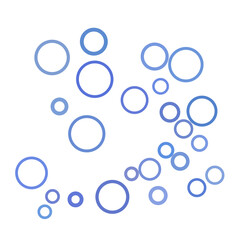Abstract blue random circles, bubbles background.