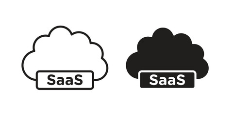 SaaS icon symbol. Classic flat and linr style