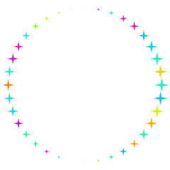 Rainbow light star frame 3d rendering.	