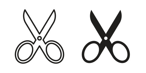 Scissors icon symbol. Classic flat and linr style