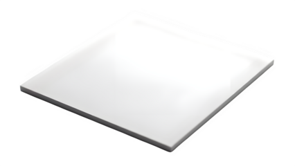 White square ceramic tile isolated on transparent background for design mockups