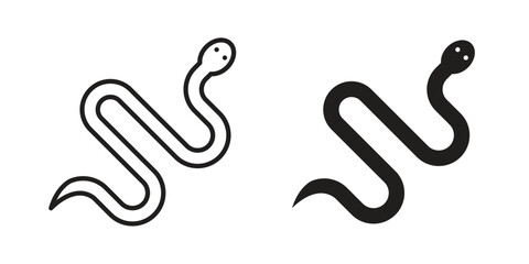 Snake icon symbol. Classic flat and linr style