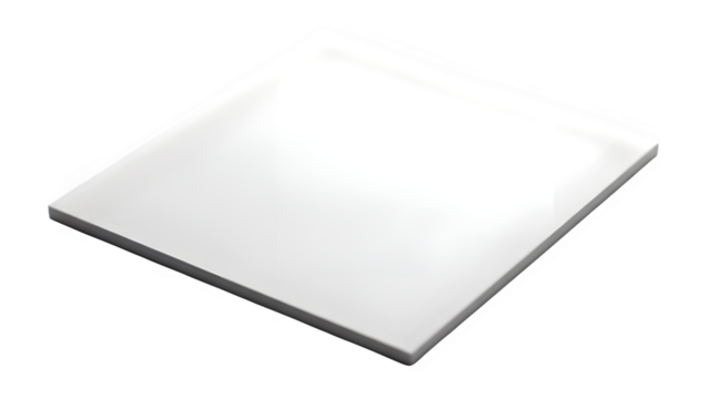 White square ceramic tile isolated on transparent background for design mockups