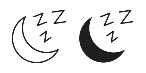 Sleep icon symbol. Classic flat and linr style