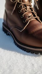 Winter Leather Boots Close-Up