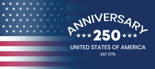 United States 250 Anniversary Banner | American Flag Stars and Stripes | Patriotic Celebration Template